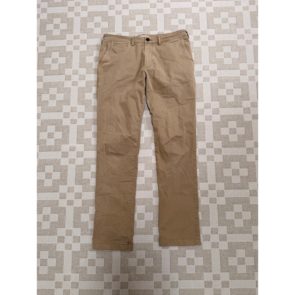 Marine Layer Saturday Slim Chino Pants Mens 32x30 Khaki Stretch Cotton Casual